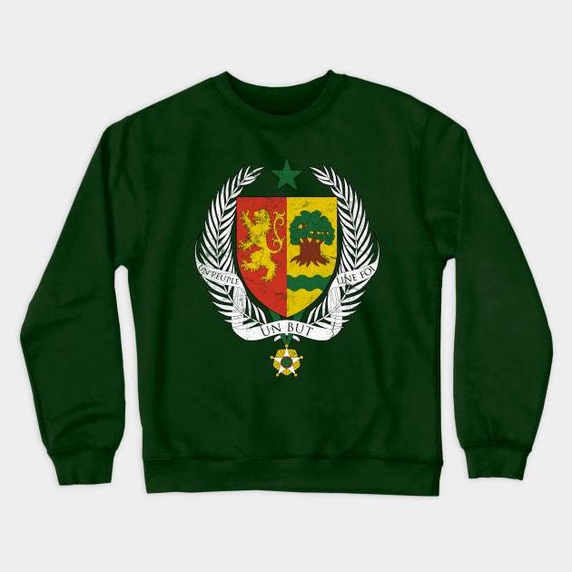 Senegal // Vintage-Style Crest Design Crewneck Sweatshirt by DankFutura